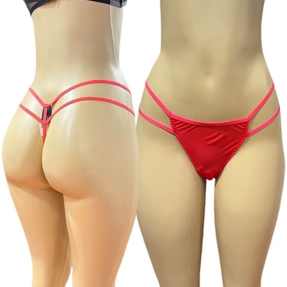Victorias Secret Sheer Double Strap One Size Thong - Picture 1 of 5